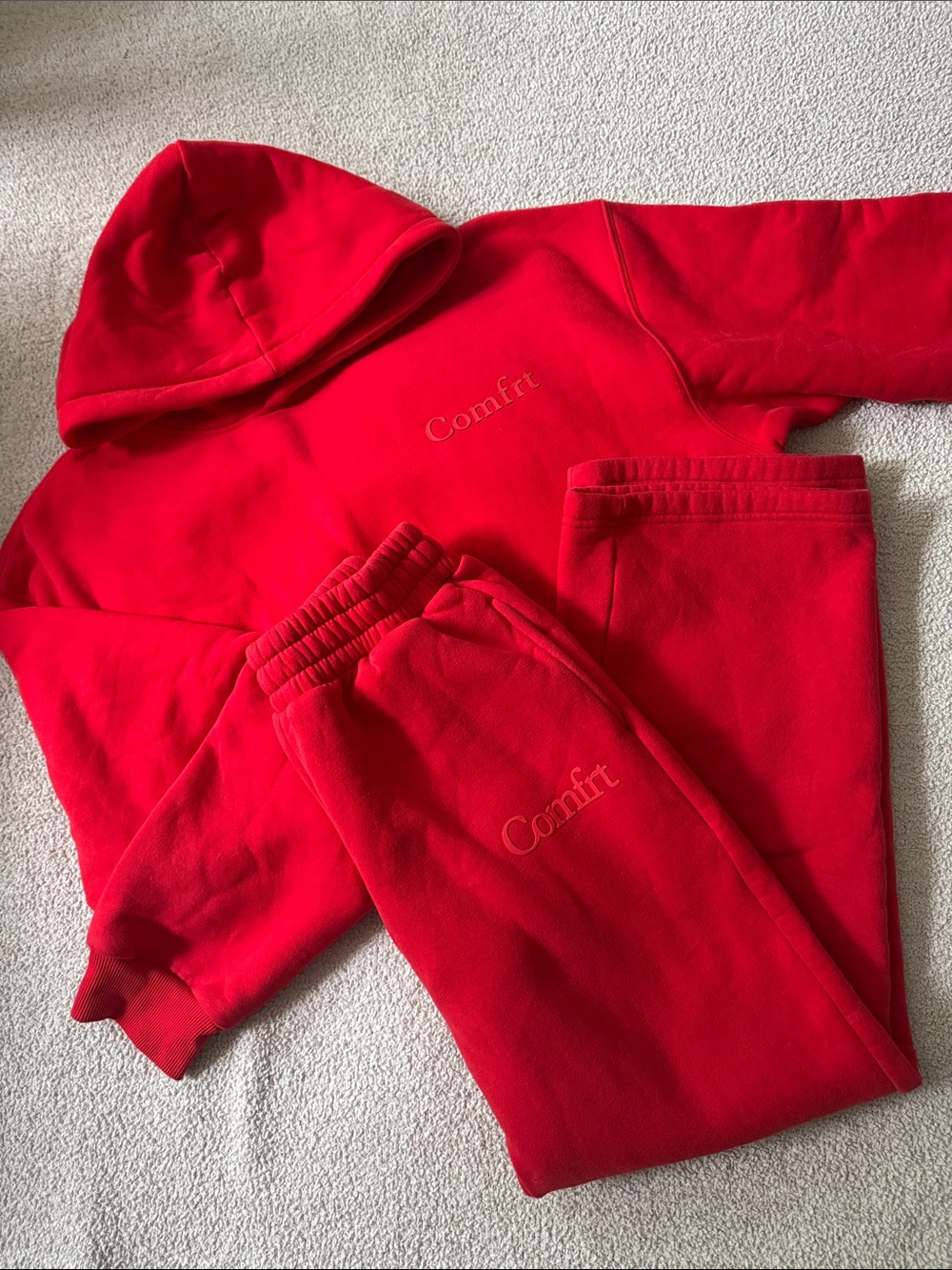 Red Comfrt  Hoodie & Sweatpants Set